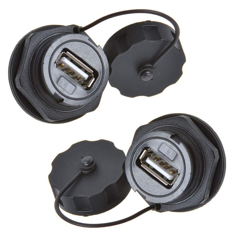 ANMBEST 2PCS Electrical USB2.0 IP67 Waterproof Connector Industrial Standard Double Head Coupler Adapter Female to Female Socket Plug Panel Mount with Waterproof/Dust Cap - Image 1
